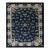 1920s Navy Blue Floral Shou Deco Antique Chinese Peking Knotted Rug 8'2" X 9'10" For Sale