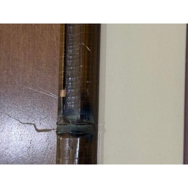 Wood Vintage Persian-Style Bird Art Print in Bamboo Frame For Sale - Image 7 of 10