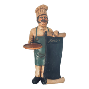 Vintage Restaurant Display Menu French Cook Figure Dign