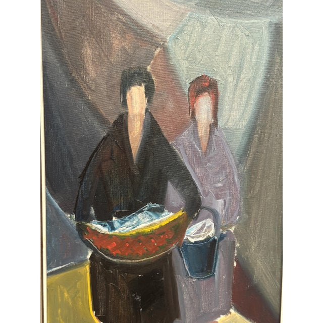 Erik Lo, Figures, 1950s, Oil on Canvas, Framed For Sale - Image 8 of 17
