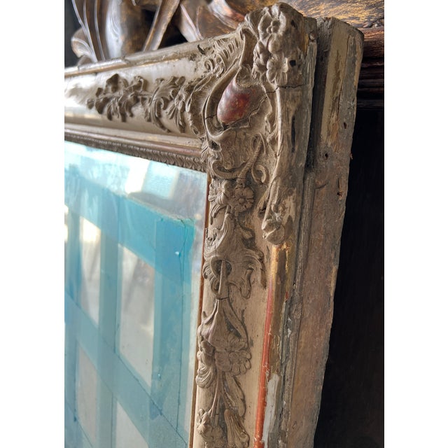 French 19th Century Mantel Mirror With Original Glass & Paint For Sale - Image 9 of 17