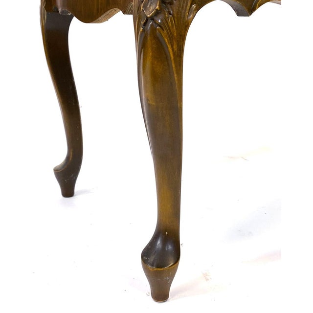 Mid 20th Century Pair French Louis XV / French Provincial Side Tables For Sale - Image 9 of 10