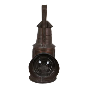 Antique Japanese Copper Bullseye Railway Boat Lantern Police Signal Oil Lamp