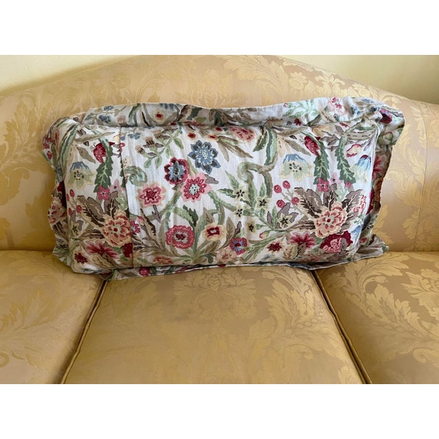 Traditional Set of 2 King Size Floral Shams Custom Made For Sale - Image 3 of 7