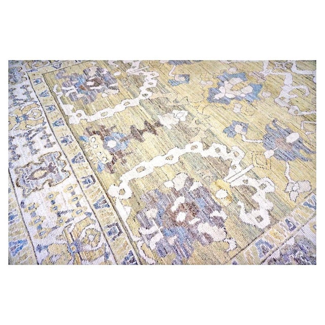 Ivory 21st Century Turkish Oushak Wool 9x13 Gold, Ivory & Gray Handmade Area Rug #1144134 For Sale - Image 8 of 11