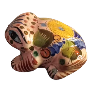 Mexican Hand Painted Talavera Frog Figurine