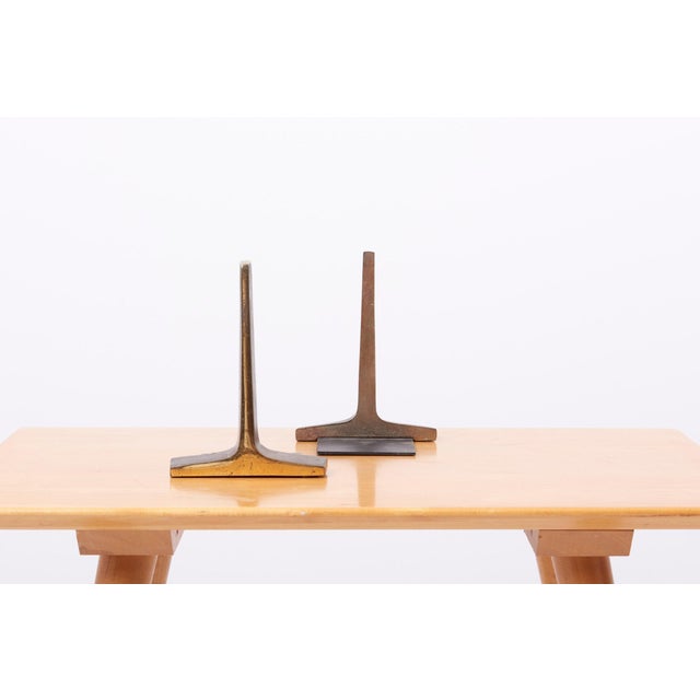 Modernist Bronze Bookends by Ben Seibel, USA, 1950s, Set of 2 For Sale - Image 10 of 18