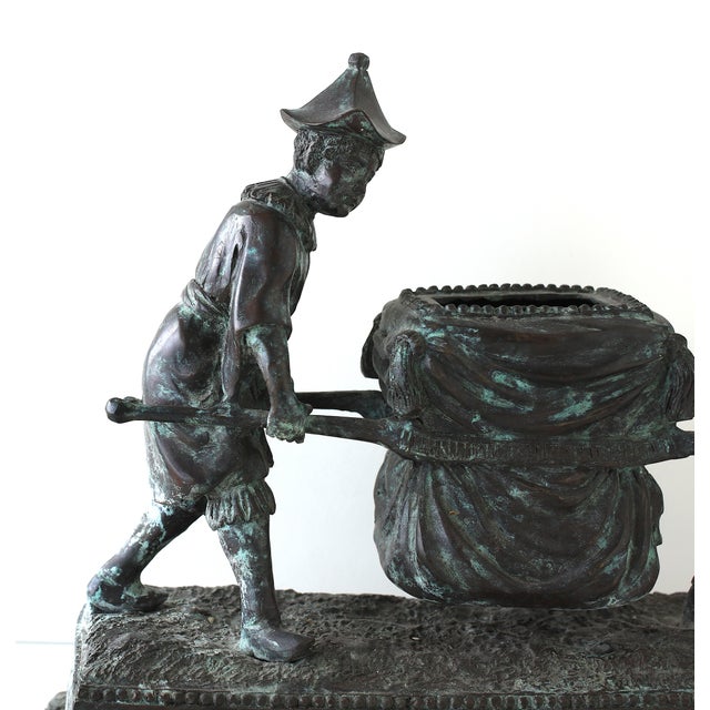 1990s Maitland-Smith Bronze Sculpture of Boys With a Litter For Sale - Image 15 of 16