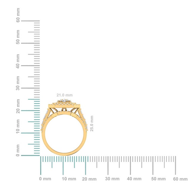 This 10K Yellow Gold Round Baguette Diamond Womens Designer Bridal Ring 1-3/8 Cttw is a refined diamond ring crafted in...
