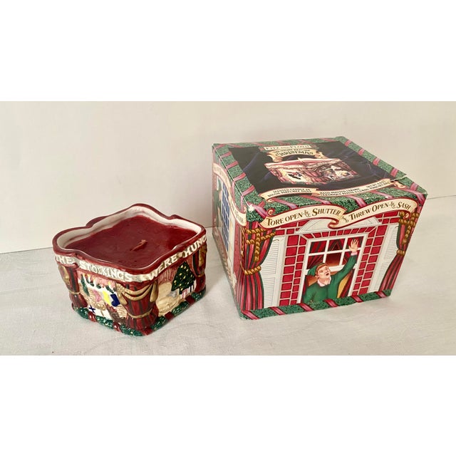 Ceramic Vintage Fitz and Floyd "The Night Before Christmas" Scented Candle in Hand-Painted Ceramic For Sale - Image 7 of 15