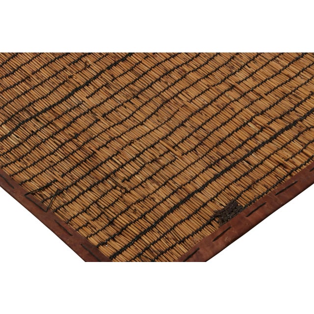 Vintage Tuareg Mat Runner, Warm Beige With Rich Brown Stripes - Rug & Kilim For Sale In New York - Image 6 of 8