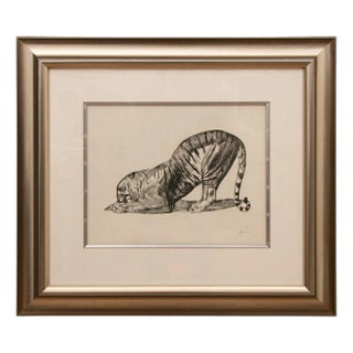 Art Deco Tiger Lithograph by Paul Jouve, 1920s For Sale