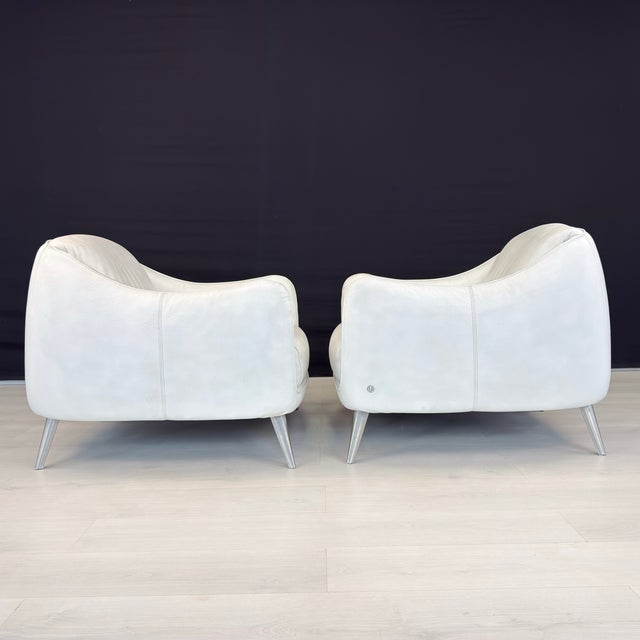 1960s Natuzzi Italia Platea Armchairs - A Pair For Sale - Image 5 of 13
