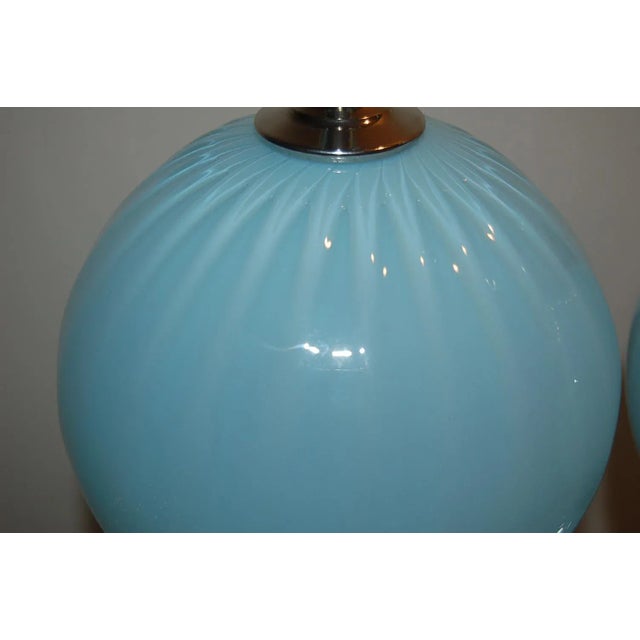 Joe Cariati Joe Cariati Glass Lamps Blue For Sale - Image 4 of 11