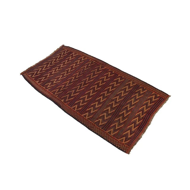 1950s Vintage Tribal Kilim | Uzbek Kilim | Wool Handwoven Rug 7'x13' For Sale - Image 5 of 8