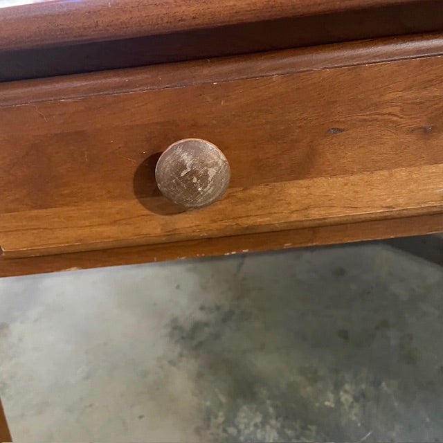 1960s Vintage S. Bent & Bros Square Brown Wooden Coffee Table W/ Single Drawer For Sale - Image 5 of 14