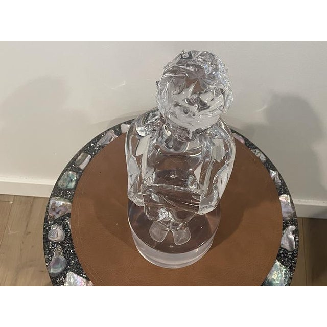 Glass 1950s Signed Loredano Rosin Murano Glass “Seated Boy” Sculpture For Sale - Image 7 of 10