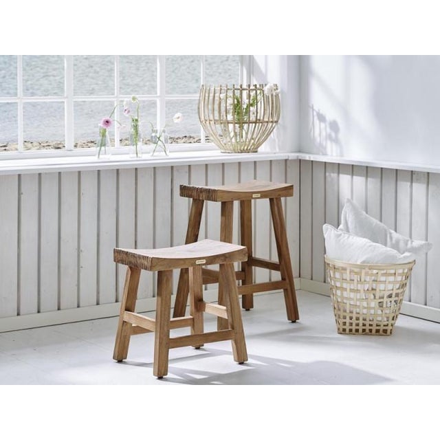 Charles Stool in Teak For Sale - Image 4 of 7