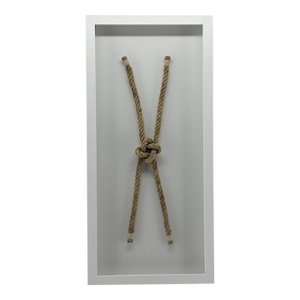 Sailors "Square" Knot Framed - White Framed Coastal Wall Decor