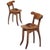 Brown Vintage Spanish Batllo Chairs in Varnished Oak by Antoni Gaudi, Set of 2 For Sale - Image 8 of 8