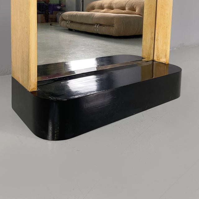 Art Deco Italian Full-Length Floor Mirror in Light and Black Wood, 1930s For Sale - Image 11 of 18