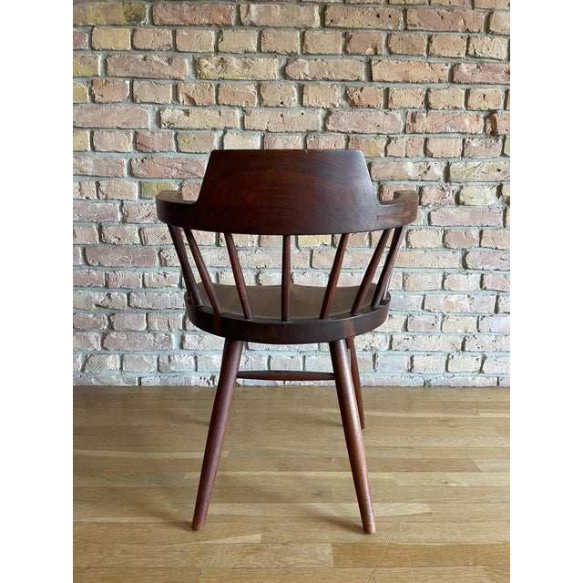 1960s Vintage Captains Chairs in Walnut by George Nakashima for Nakashima Studio, 1960s, Set of 2 For Sale - Image 5 of 7
