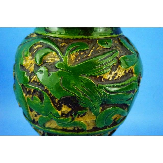 Forest Green Antique Green Neo-Renaissance Vases in Relief by Vincenzo Corrente, 1890s, Set of 2 For Sale - Image 8 of 18