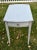 Mahogany Pembroke Drop Leaf Accent Table Painted Storage Drawer Gray 70s For Sale - Image 12 of 12