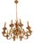 Classicist Golden Bronze Chandelier with Ten Bulbs For Sale