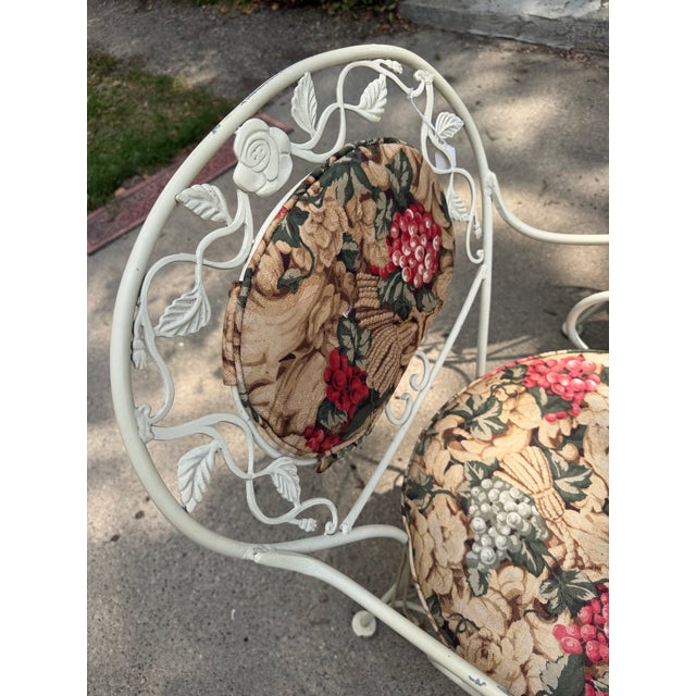 1960s Woodard Chantilly Rose 1960s Wrought Iron Patio Set, 3 Pieces For Sale - Image 5 of 12
