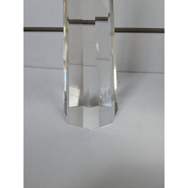 Large Mid 20th Century Crystal Glass Obelisk For Sale - Image 11 of 12