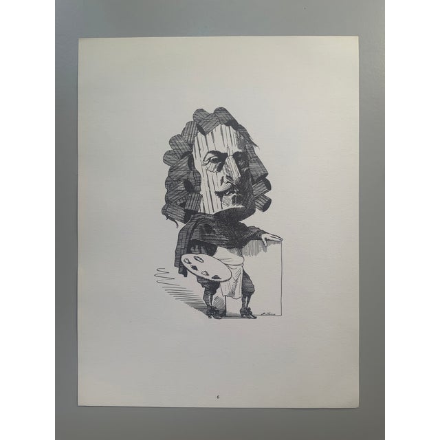 1974 Print Portfolio of Artists Caricatures by David Levine - Set of 14 For Sale - Image 10 of 18