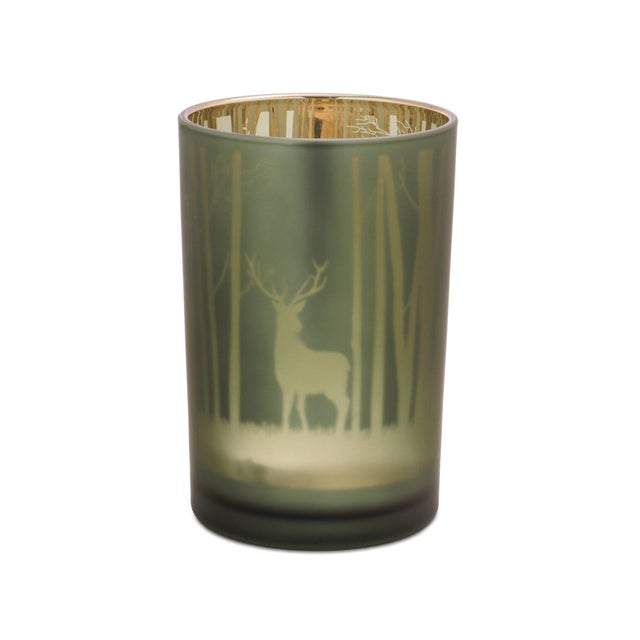 Kenneth Ludwig Chicago Mossy Oak Deer Candle Holder (Set of 2) For Sale - Image 4 of 5