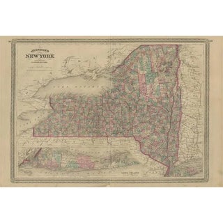 Antique Map of New York by Johnson, 1872 For Sale
