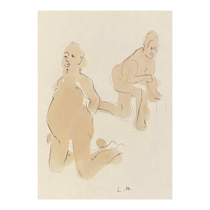 1970s Lillian Manney Nude Watercolor