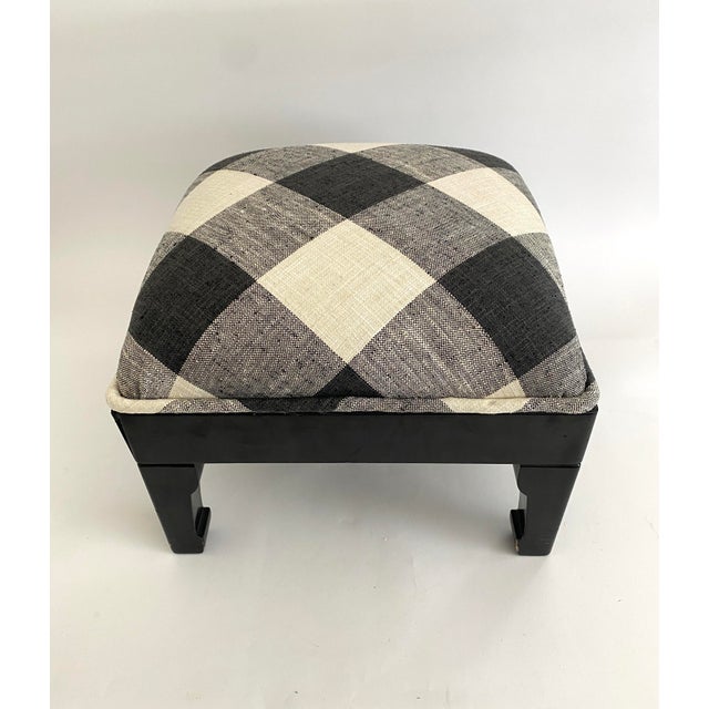 Modern Black Lacquered Ottoman For Sale - Image 4 of 8