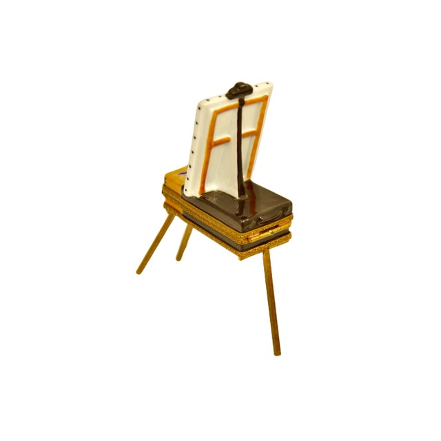 French Limoges Painter's Easel Accent Box For Sale - Image 3 of 8