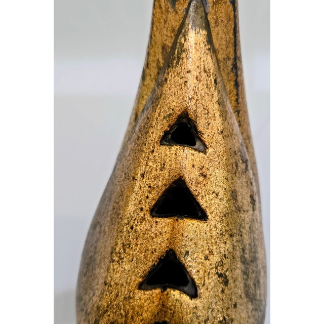 Metal Mid-Century Japanese Gilt Cast Iron Pheasant Form Incense Burner For Sale - Image 7 of 10