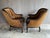 English Late 20th Century Fabulous Pair of Leather and Velvet Channel Back Library Club Chairs For Sale - Image 3 of 12