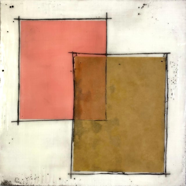 Yellow Original Encaustic Mixed Media Installation by Gina Cochran - "Closer to Home" 16 Panels For Sale - Image 8 of 18