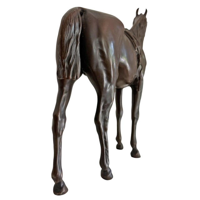 Metal Bronze Thoroughbred Horse Sculpture For Sale - Image 7 of 18
