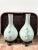 Vintage Asian Celadon Vases With Blue Flowers - a Pair For Sale - Image 4 of 13