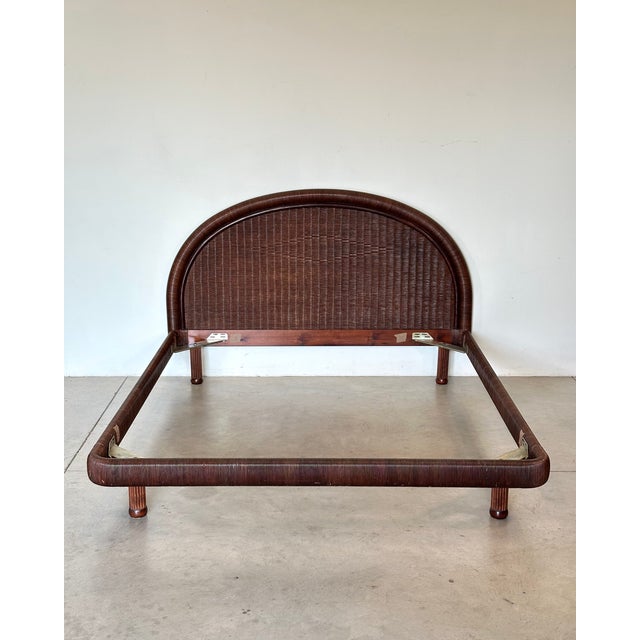 Mid-Century Modern Roberti Rattan Double Bed, 1970s For Sale - Image 3 of 14