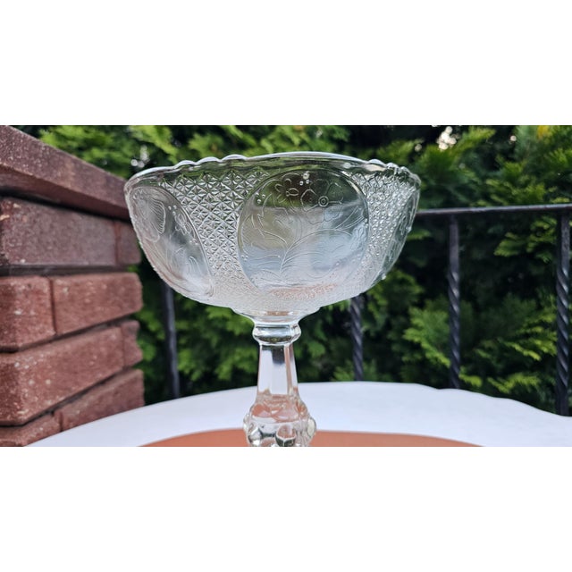White Glass Serving Platter with Medallions Pattern from Ząbkowice Glassworks, 1970s For Sale - Image 8 of 9