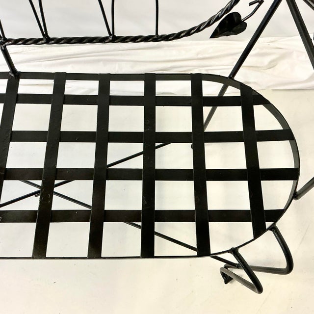1950s Vintage Italian Boho Chic Mario Papperzini for Salterini Tole Metal Garden Bench, Attributed For Sale - Image 10 of 16