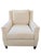 A striking pair of wingback club chairs upholstered in a nubby boucle fabric, with a sculptural swooping arm profile that...
