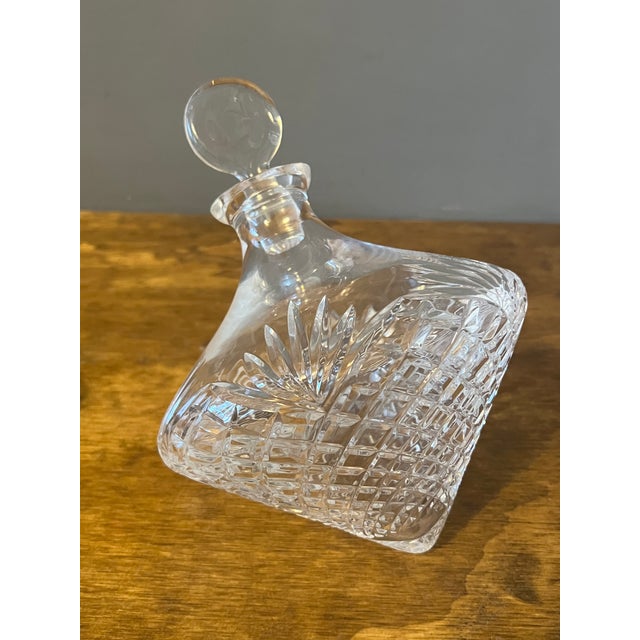 Vintage Astral Crystal Decanter With Brass Stand For Sale In New York - Image 6 of 11