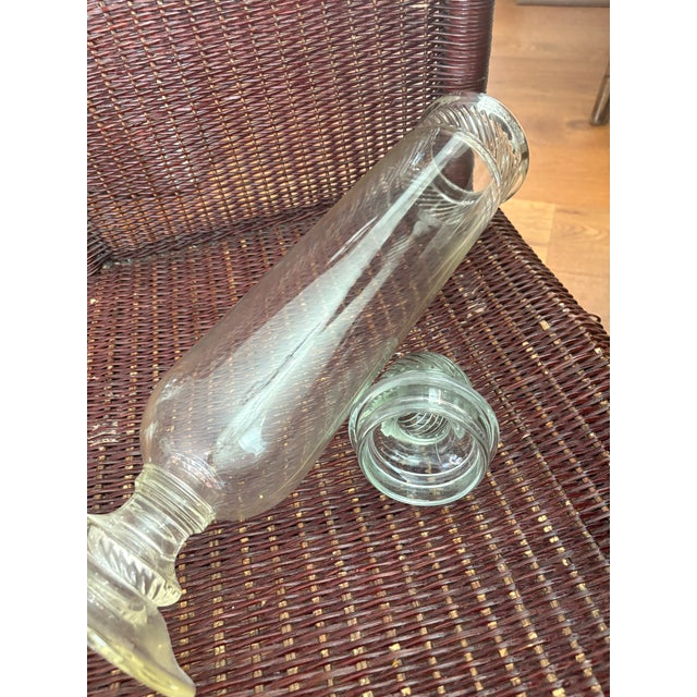 American Antique Glass Apothecary Jar Pre 1930 For Sale - Image 3 of 4
