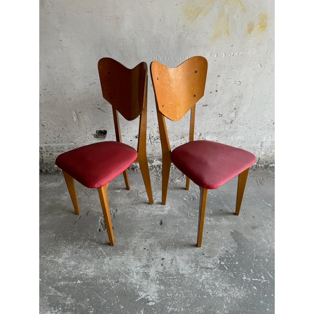 Heart Model Chairs by René-Jean Caillette, 1950s, Set of 6 For Sale - Image 4 of 17