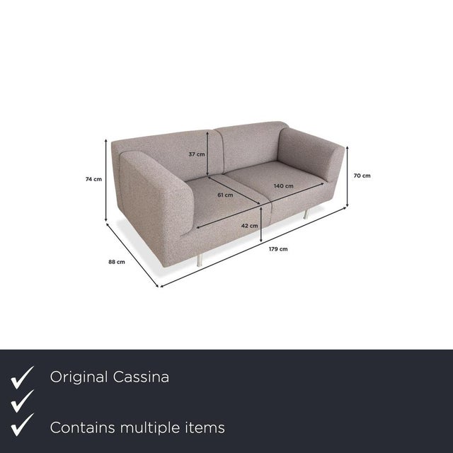 Modern Met 250 Two-Seater Sofas by Piero Lissoni for Cassina, Set of 2 For Sale - Image 3 of 18